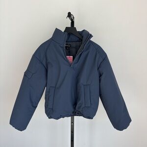 Pretty little thing navy oversized puffer jacket size small
